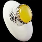 انگشتر شرف الشمس نقره مردانه طرح دورطلایی نوید + حکاکی - Image 6