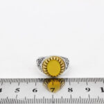 انگشتر شرف الشمس نقره مردانه طرح دورطلایی سلام بر حسین + حکاکی - Image 4