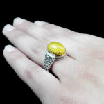 انگشتر شرف الشمس نقره مردانه طرح فانتزی یا محمد (ص) + حکاکی - Image 4