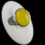 انگشتر شرف الشمس نقره مردانه طرح فانتزی یا محمد (ص) + حکاکی - Image 5