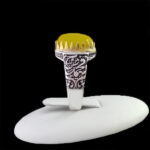 انگشتر شرف الشمس نقره مردانه طرح فانتزی یا محمد (ص) + حکاکی - Image 2