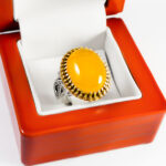 انگشتر شرف الشمس نقره مردانه طرح دور طلایی ویژه + حکاکی - Image 2