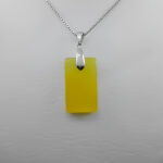 گردنبند شرف الشمس زنانه و مردانه نقره مستطیلی پاپیونی + حکاکی - Image 3