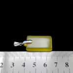 گردنبند شرف الشمس زنانه و مردانه نقره مستطیلی پاپیونی + حکاکی - Image 2