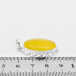 گردنبند شرف الشمس بیضی بزرگ طرح پیچک دست ساز + حکاکی - Image 2