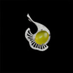 گردنبند شرف الشمس زنانه نقره طرح طاووس + حکاکی