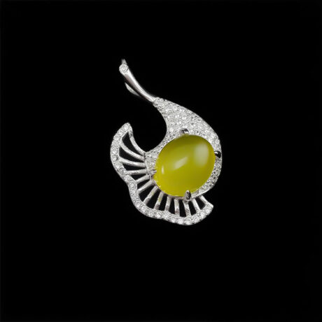 گردنبند شرف الشمس زنانه نقره طرح طاووس + حکاکی