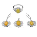 نیم ست شرف الشمس نقره زنانه طرح ایپک + حکاکی