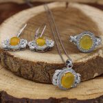 نیم ست شرف الشمس نقره زنانه طرح ایپک + حکاکی - Image 2