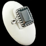 انگشتر حدید صینی نقره مردانه طرح کلاسیک رهبری + حکاکی