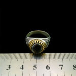 انگشتر حدید نقره مردانه طرح دورطلایی یا حسین (ع) + حکاکی - Image 3