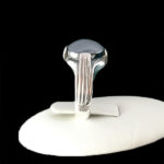 انگشتر حدید نقره مردانه طرح چهارچنگ دادبان + حکاکی - Image 4