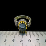 انگشتر حدید نقره مردانه طرح دورطلایی دادار + حکاکی - Image 4