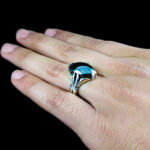 انگشتر حدید نقره مردانه طرح چهارچنگ دادفر + حکاکی - Image 3