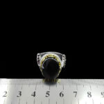 انگشتر حدید صینی نقره مردانه طرح دورطلایی جهاندار + حکاکی‌‌‌ - Image 2