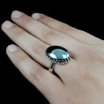 انگشتر حدید صینی نقره مردانه طرح کلاسیک برزین + حکاکی‌‌‌ - Image 3