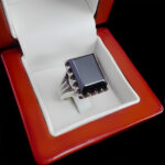 انگشتر حدید صینی نقره مردانه طرح مستطیلی صمد + حکاکی‌‌‌ - Image 2