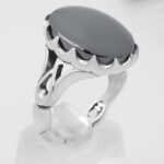 انگشتر حدید صینی نقره مردانه طرح ژوبین + حکاکی‌‌‌ - Image 2