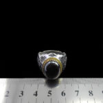 انگشتر حدید صینی نقره مردانه طرح فانتزی یا علی (ع) + حکاکی‌‌‌ - Image 3