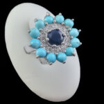 انگشتر نقره زنانه چندنگین اصل طرح سیمین زر