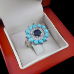 انگشتر نقره زنانه چندنگین اصل طرح سیمین زر - Image 3