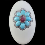 انگشتر نقره زنانه چندنگین اصل طرح سیمینه - Image 2