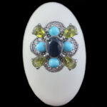 انگشتر نقره زنانه چندنگین اصل طرح شادلین‌‌‌ - Image 2