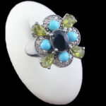 انگشتر نقره زنانه چندنگین اصل طرح شادلین‌‌‌