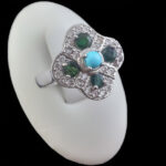 انگشتر نقره زنانه چندنگین اصل طرح شمایل