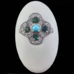 انگشتر نقره زنانه چندنگین اصل طرح شمایل - Image 2