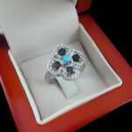 انگشتر نقره زنانه چندنگین اصل طرح شمایل - Image 4