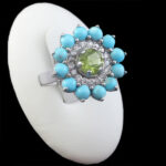 انگشتر نقره زنانه چندنگین اصل طرح شمس جهان