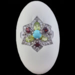 انگشتر نقره زنانه چندنگین اصل طرح شمشاد - Image 4