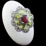 انگشتر نقره زنانه چندنگین اصل طرح فاخر شمیم