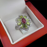 انگشتر نقره زنانه چندنگین اصل طرح فاخر شوکا - Image 4