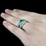 انگشتر نقره مردانه و زنانه چندنگین اصل طرح صفا - Image 5