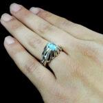 انگشتر نقره فیروزه نیشابوری دست ساز مردانه طرح نریمان - Image 3