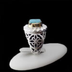 انگشتر نقره فیروزه نیشابوری فاخر دست ساز مردانه طرح کاووس - Image 5