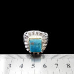 انگشتر نقره فیروزه نیشابوری فاخر دست ساز مردانه طرح کاووس - Image 2