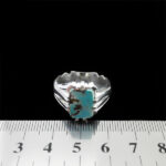 انگشتر نقره فیروزه نیشابوری دست ساز مردانه طرح لهراسب - Image 5