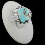 انگشتر نقره فیروزه نیشابوری دست ساز مردانه طرح لهراسب