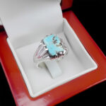 انگشتر نقره فیروزه نیشابوری دست ساز مردانه طرح لهراسب - Image 3