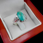 انگشتر نقره فیروزه نیشابوری دست ساز مردانه طرح مانی - Image 3