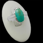 انگشتر نقره فیروزه نیشابوری دست ساز مردانه طرح مانی