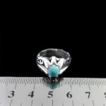 انگشتر نقره فیروزه نیشابوری دست ساز مردانه طرح ماهان - Image 2