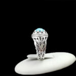 انگشتر نقره فیروزه نیشابوری دست ساز مردانه طرح مرداس - Image 5