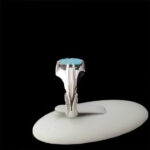 انگشتر نقره فیروزه نیشابوری دست ساز مردانه طرح مهرگان - Image 4