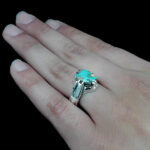 انگشتر نقره فیروزه نیشابوری دست ساز مردانه طرح نکیسا - Image 4