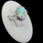 انگشتر نقره فیروزه نیشابوری دست ساز مردانه طرح نکیسا