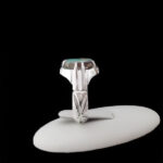 انگشتر نقره فیروزه نیشابوری دست ساز مردانه طرح نکیسا - Image 2